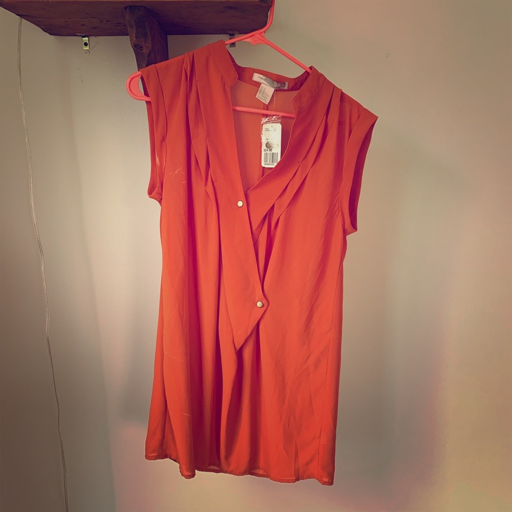 Francesca’s tangerine woven top/tunic